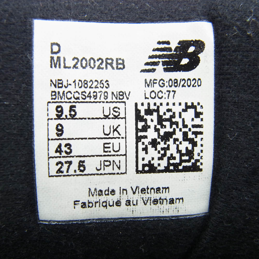 NEW BALANCE ニューバランス ML2002RB ローカット スニーカー シューズ ブラック系 27.5cm【中古】