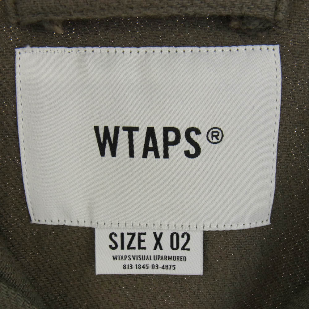 WTAPS ダブルタップス 21AW 212TQDT-SHM04 LEAGUE LS COTTON FLANNE リーグ フランネル ベースボールシャツ カーキ系 2【中古】