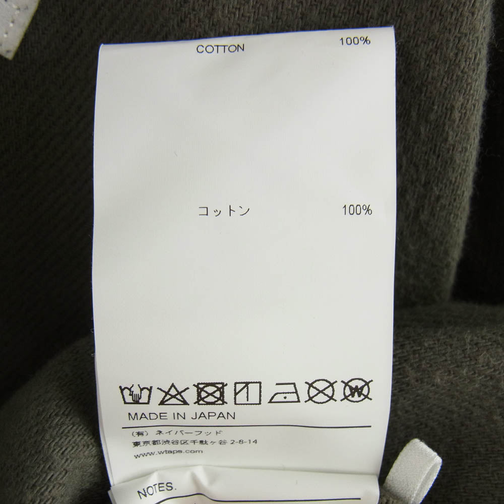 WTAPS ダブルタップス 21AW 212TQDT-SHM04 LEAGUE LS COTTON FLANNE リーグ フランネル ベースボールシャツ カーキ系 2【中古】