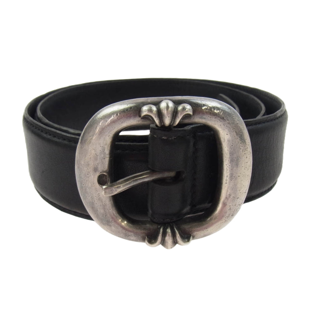 CHROME HEARTS クロムハーツ（原本無） BLT GUNSLINGER 1.5 ガンスリンガー レザー ベルト ブラック系 シルバー系 32【中古】