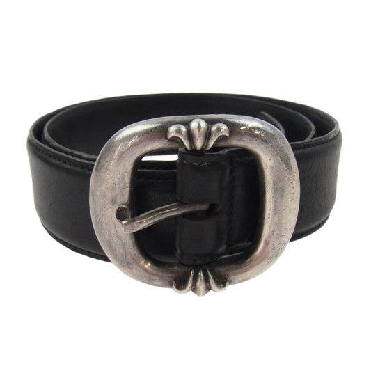 CHROME HEARTS クロムハーツ（原本無） BLT GUNSLINGER 1.5 ガンスリンガー レザー ベルト ブラック系 シルバー系 32【中古】