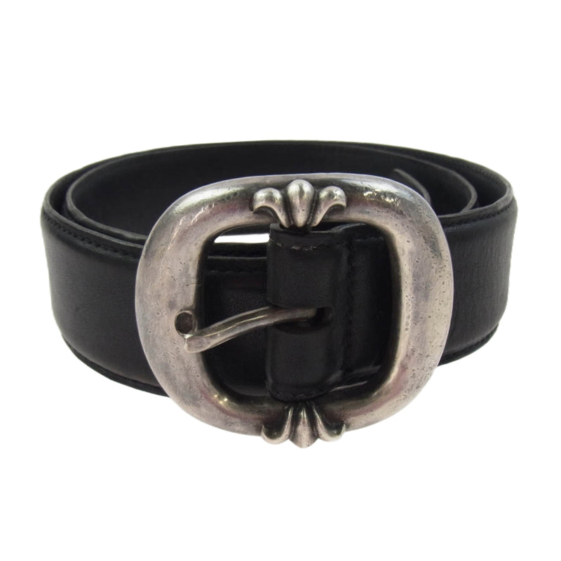 CHROME HEARTS クロムハーツ（原本無） BLT GUNSLINGER 1.5 ガンスリンガー レザー ベルト ブラック系 シルバー系 32【中古】