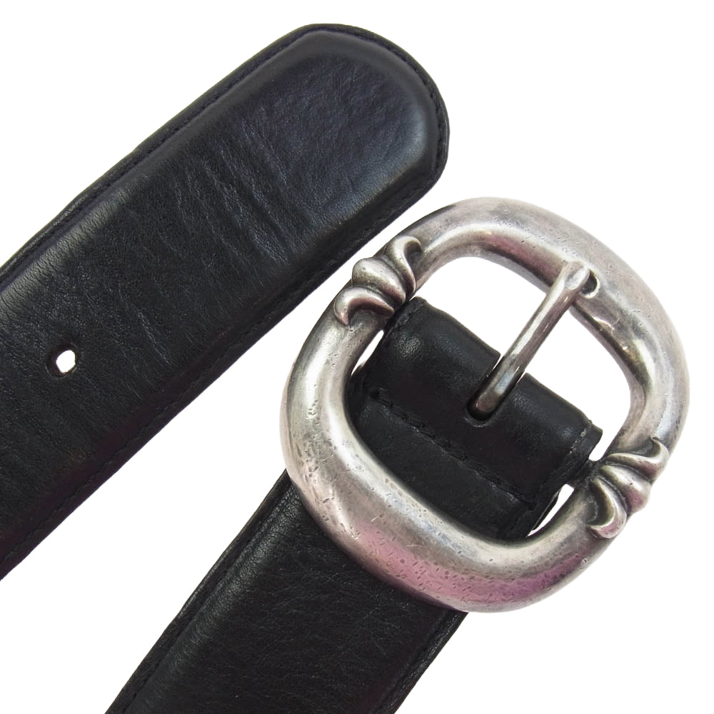 CHROME HEARTS クロムハーツ（原本無） BLT GUNSLINGER 1.5 ガンスリンガー レザー ベルト ブラック系 シルバー系 32【中古】