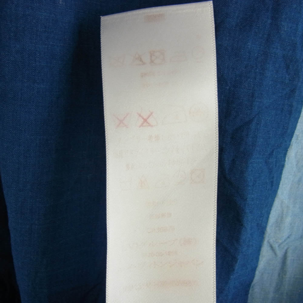 LOUIS VUITTON ルイ・ヴィトン デニム シャンブレー バイカラー 長袖 シャツ インディゴブルー系 ライトブルー系 L【中古】