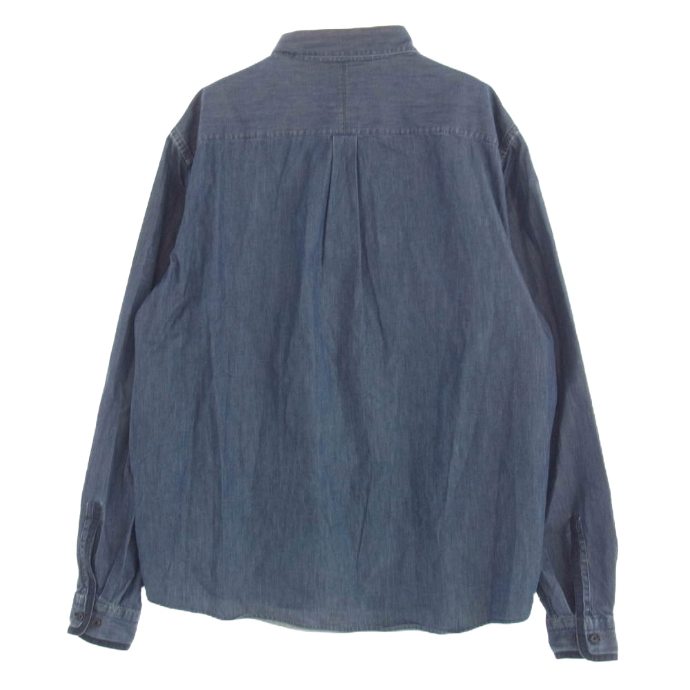 LOUIS VUITTON ルイ・ヴィトン オーバーサイズ エポレットデザイン パイピングポケット 長袖 デニムシャツ インディゴブルー系 XL【中古】
