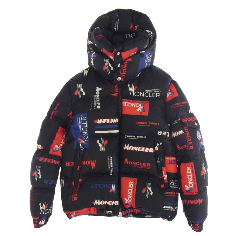 MONCLER モンクレール 19aw E20914191005 WILSON ウィルソン 総柄 ダウン ジャケット ブラック系 1【中古】