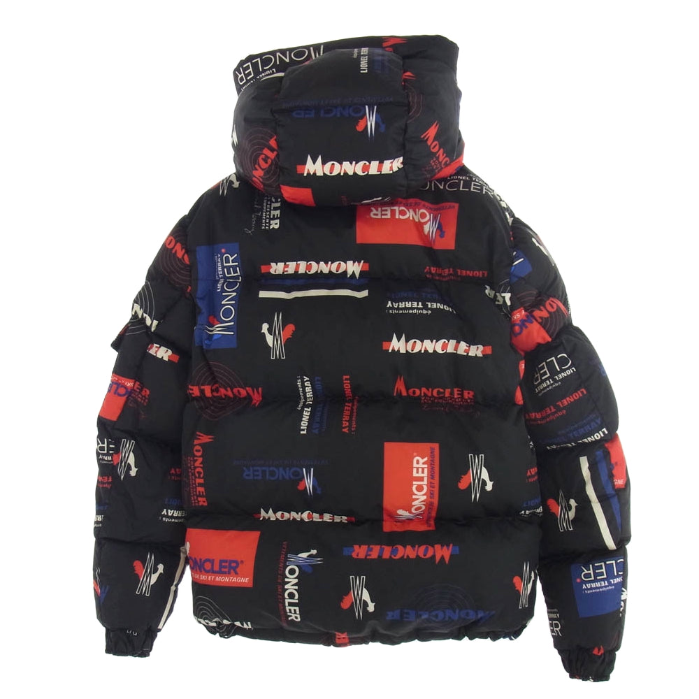 MONCLER モンクレール 19aw E20914191005 WILSON ウィルソン 総柄 ダウン ジャケット ブラック系 1【中古】