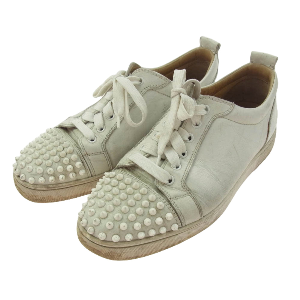 Christian Louboutin クリスチャンルブタン スタッズ スパイク スニーカー ローカット ホワイト系 40.5【中古】