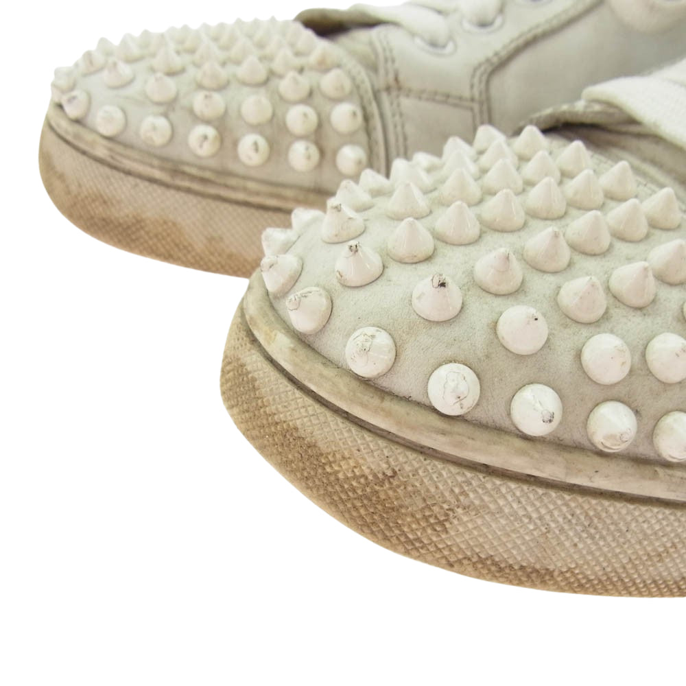 Christian Louboutin クリスチャンルブタン スタッズ スパイク スニーカー ローカット ホワイト系 40.5【中古】