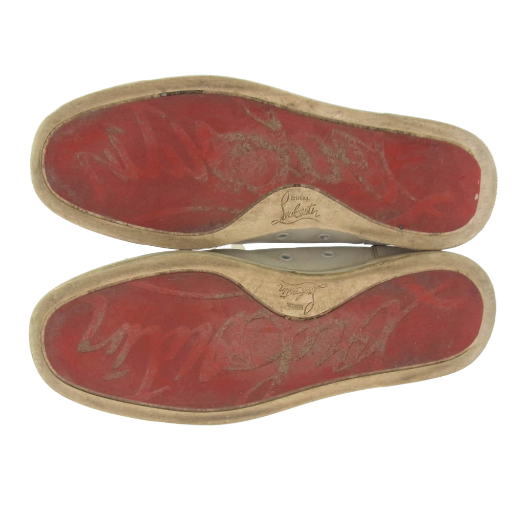 Christian Louboutin クリスチャンルブタン スタッズ スパイク スニーカー ローカット ホワイト系 40.5【中古】