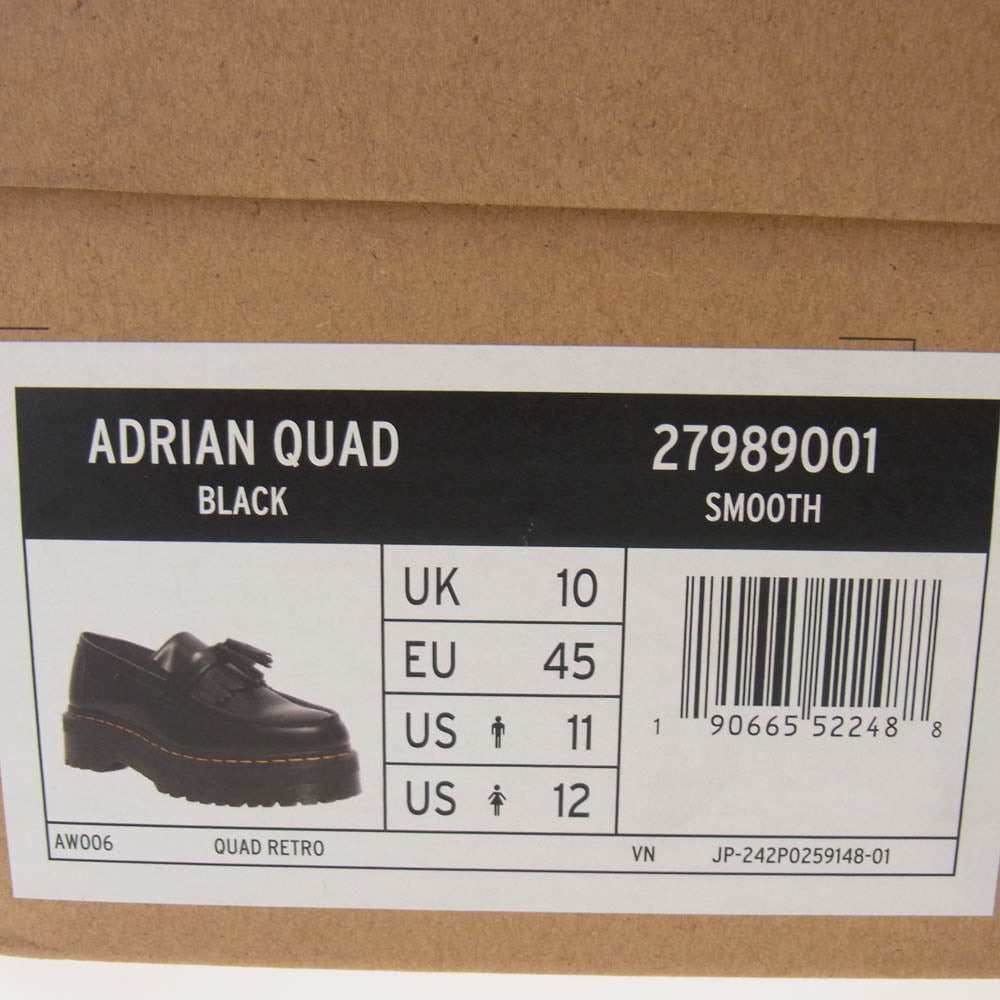 Dr.Martens ドクターマーチン 27989001 ADRIAN QUAD タッセル ローファー 厚底 ブラック系 UK10【極上美品】【中古】