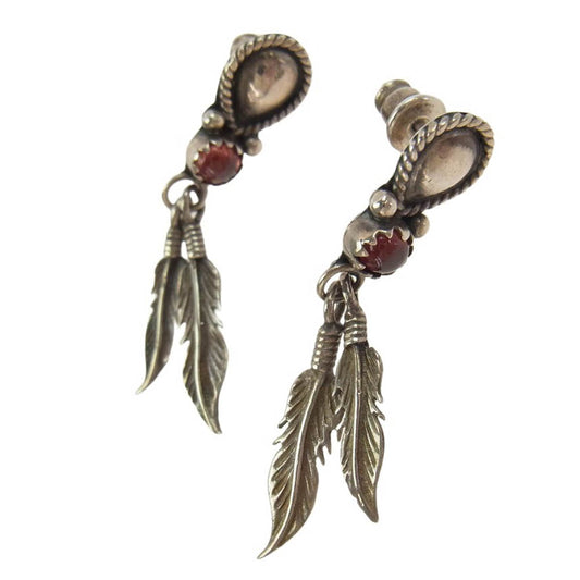 SAAD サード 天然石 カラーストーン フェザー フック ピアス 両耳 シルバー系【中古】