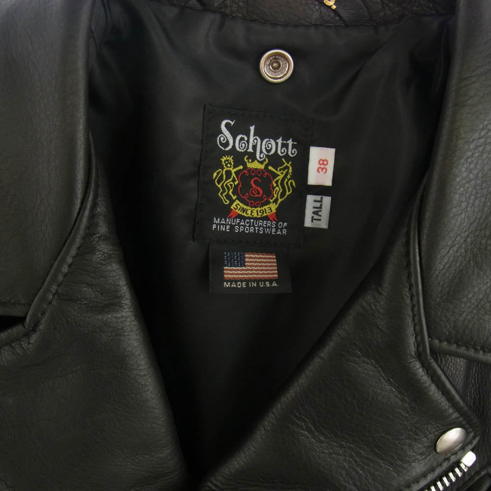 schott ショット 516UST ONE STAR NEW NAKED ワンスター ニューネイキッド ダブルライダースジャケット ブラック系 38【美品】【中古】