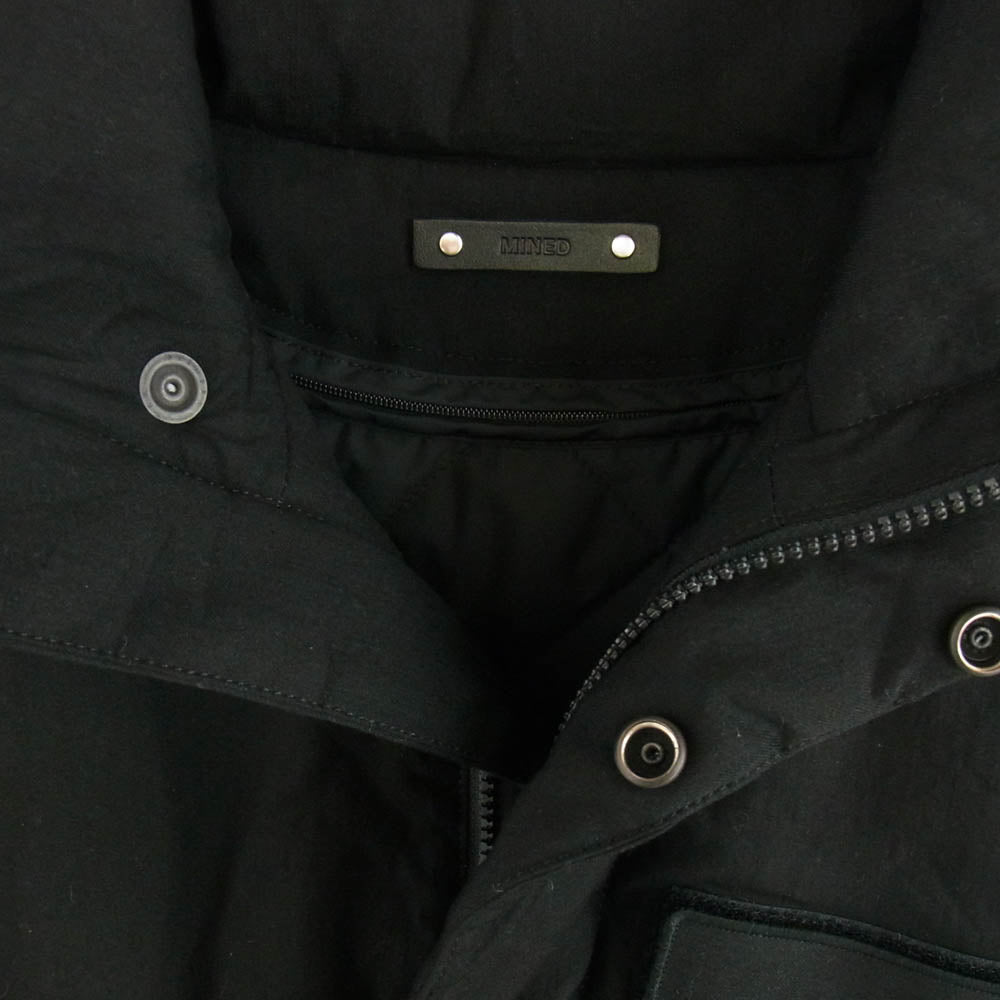 MINEDENIM マインデニム 24AW 2411-9003-99-012 Nylon Denim Long Padded CT ライナーベスト付き ナイロン デニム ロング パデット コート ブラック系 1【中古】