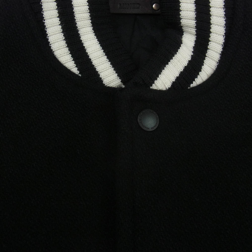 MINEDENIM マインデニム 23AW 2310-9004-97-012 Wool Melton & Leather Studium Jamper スタジアム ジャンパー スタジャン ジャケット ブラック系 1【中古】