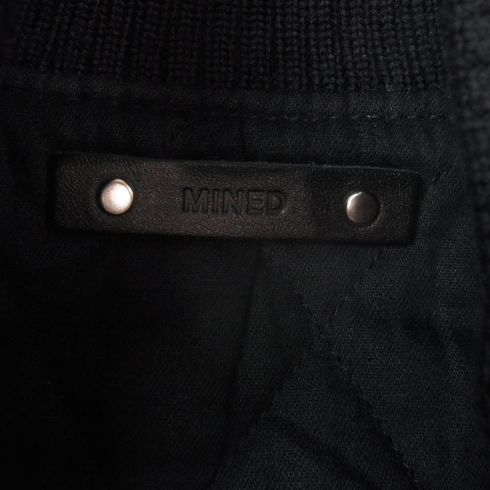 MINEDENIM マインデニム 23AW 2310-9004-97-012 Wool Melton & Leather Studium Jamper スタジアム ジャンパー スタジャン ジャケット ブラック系 1【中古】