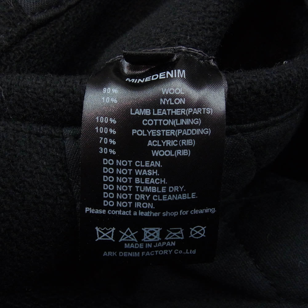 MINEDENIM マインデニム 23AW 2310-9004-97-012 Wool Melton & Leather Studium Jamper スタジアム ジャンパー スタジャン ジャケット ブラック系 1【中古】