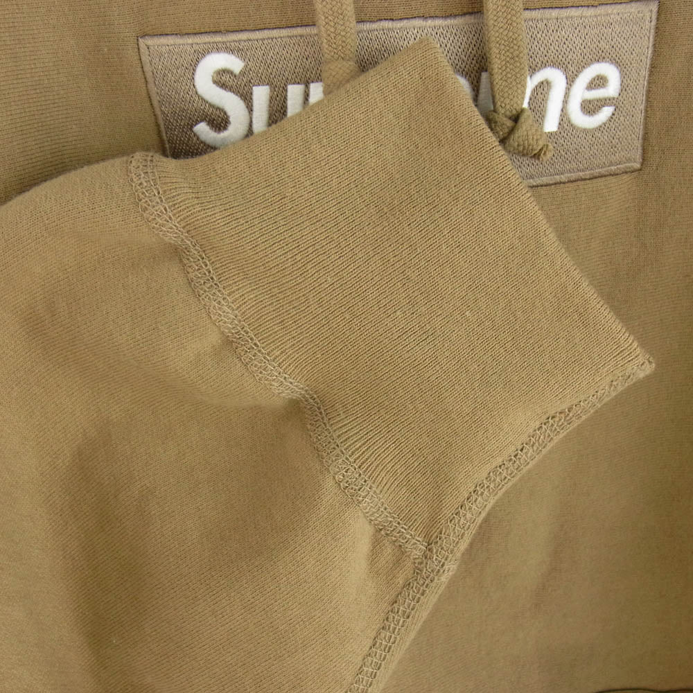 Supreme シュプリーム 23AW Box Logo Hooded Sweatshirt Sand ボックスロゴ フーデッド スウェットシャツ パーカー フーディ Sand サンド カーキ系 M【中古】