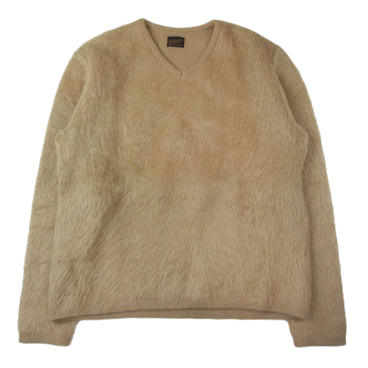 TENDERLOIN テンダーロイン T-MOHAIR V モヘア ウール ニット Vネック セーター ベージュ系 L【美品】【中古】