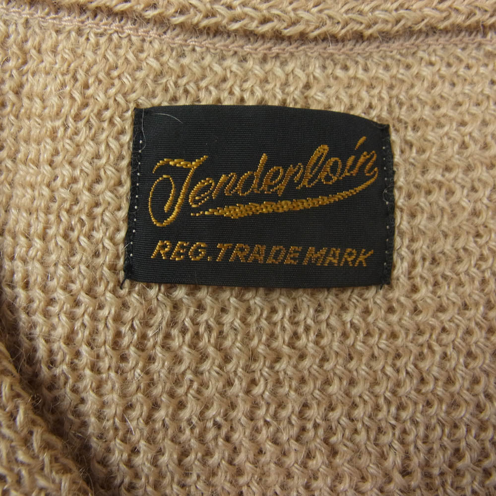 TENDERLOIN テンダーロイン T-MOHAIR V モヘア ウール ニット Vネック セーター ベージュ系 L【美品】【中古】