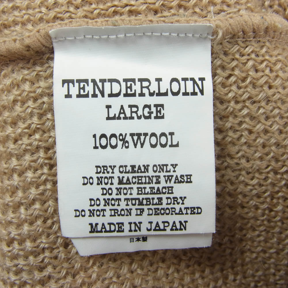 TENDERLOIN テンダーロイン T-MOHAIR V モヘア ウール ニット Vネック セーター ベージュ系 L【美品】【中古】