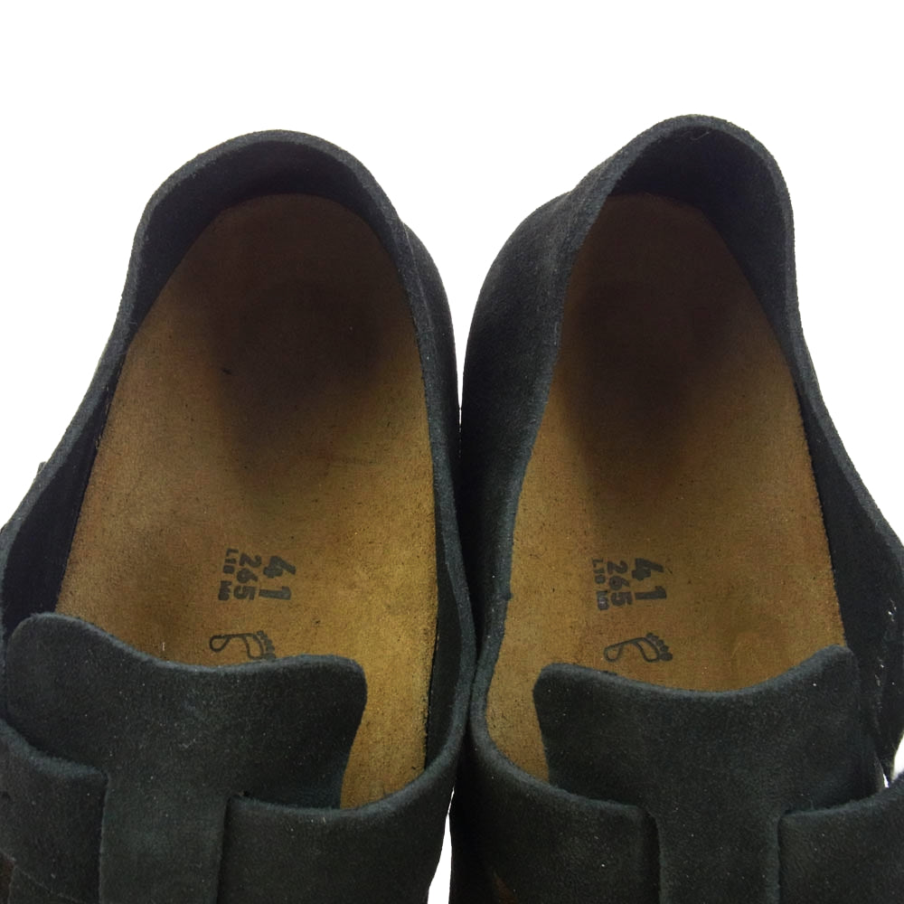 BIRKENSTOCK ビルケンシュトック LONDON BS スエード レザー シューズ ブラック系 41【中古】