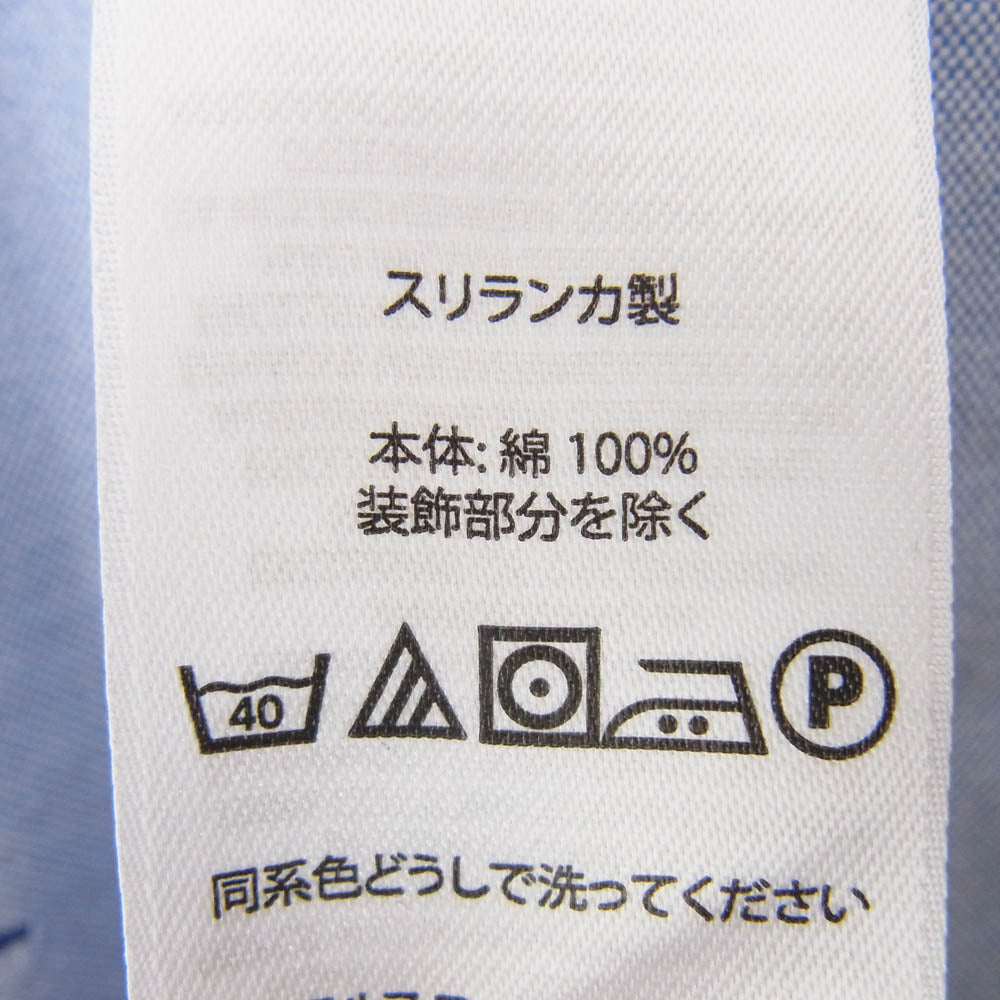 POLO RALPH LAUREN ポロ・ラルフローレン 国旗刺? ボタンダウン 半袖 シャツ ブルー系 XXL【中古】