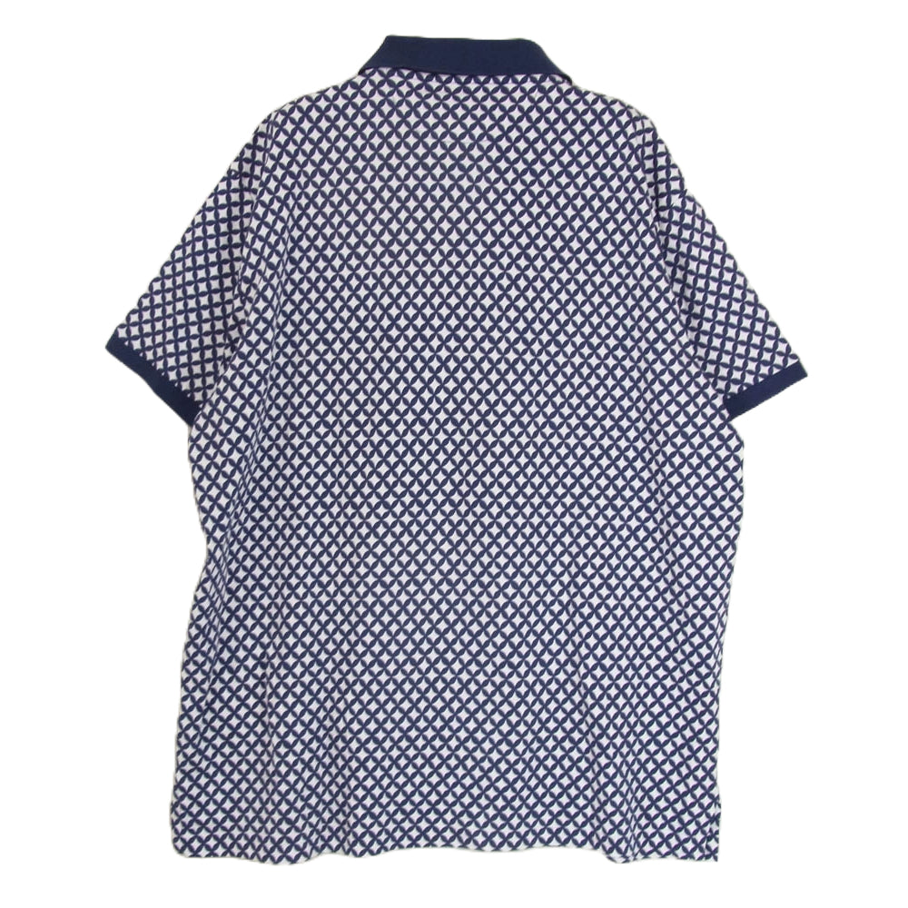 POLO RALPH LAUREN ポロ・ラルフローレン 総柄 ポロシャツ 半袖 ネイビー系 XL【中古】