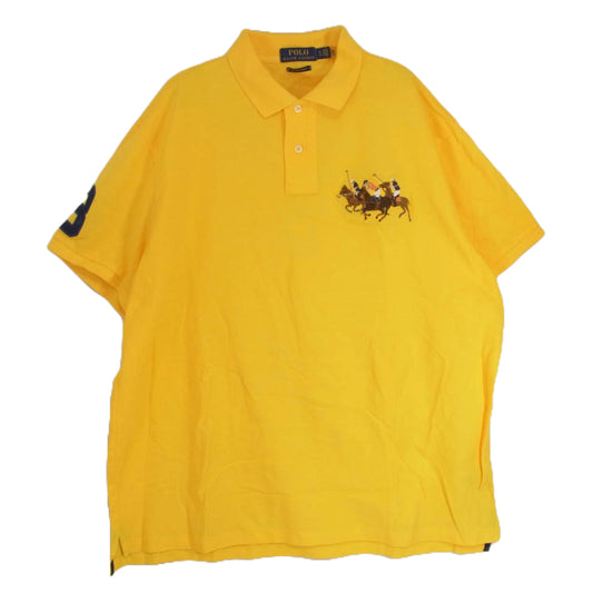 POLO RALPH LAUREN ポロ・ラルフローレン 胸元刺繡 ポロシャツ ショートスリーブ 半袖 イエロー系 XL【中古】