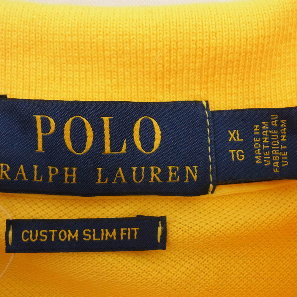 POLO RALPH LAUREN ポロ・ラルフローレン 胸元刺繡 ポロシャツ ショートスリーブ 半袖 イエロー系 XL【中古】