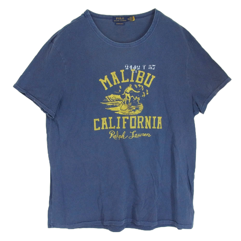 POLO RALPH LAUREN ポロ・ラルフローレン フロントプリント Tシャツ 半袖 カットソー ネイビー系 XXL【中古】