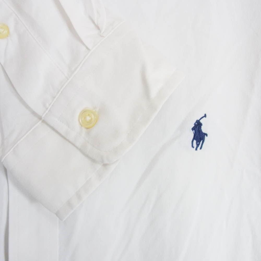 POLO RALPH LAUREN ポロ・ラルフローレン ナイロン ボタンダウン シャツ 長袖 ホワイト系 XXL【中古】