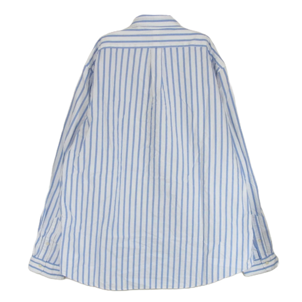 POLO RALPH LAUREN ポロ・ラルフローレン ボタンダウン ストライプ柄 シャツ 長袖 ブルー系 XXL【中古】