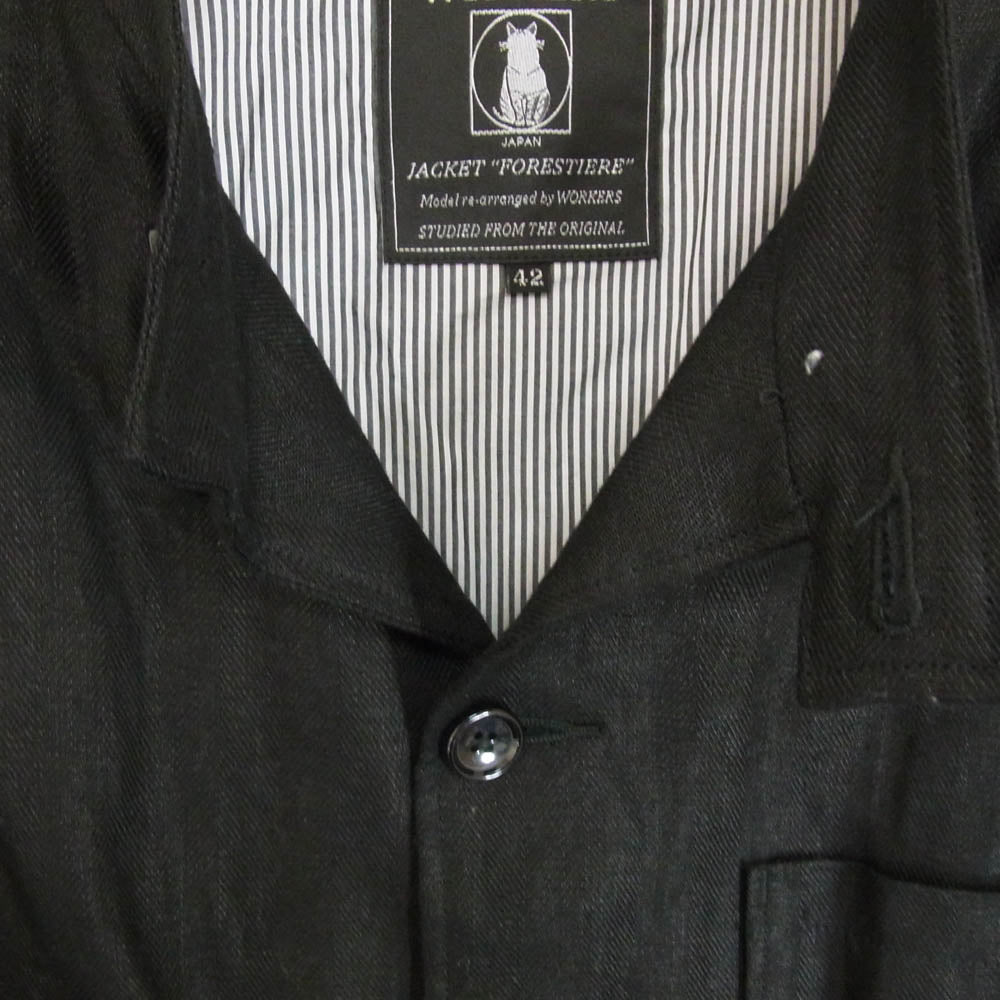 ワーカーズ Forestier French Linen Jacket フォレスティエール リネン ジャケット ブラック系 42【中古】