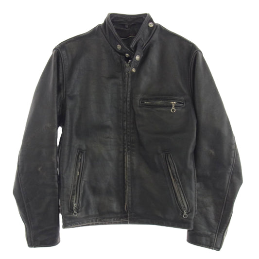 schott ショット 241-2600 90B シングル ライダースジャケット ブラック系 36【中古】