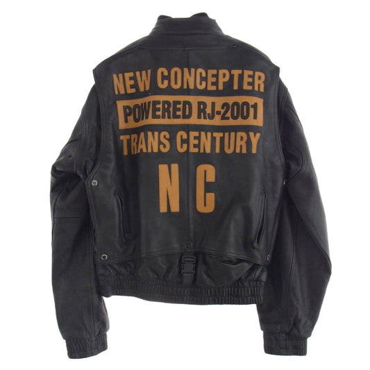 KADOYA カドヤ NEW CONCEPTER カウハイド レザー ライダース ジャケット ブルゾン ブラック系 4L【中古】