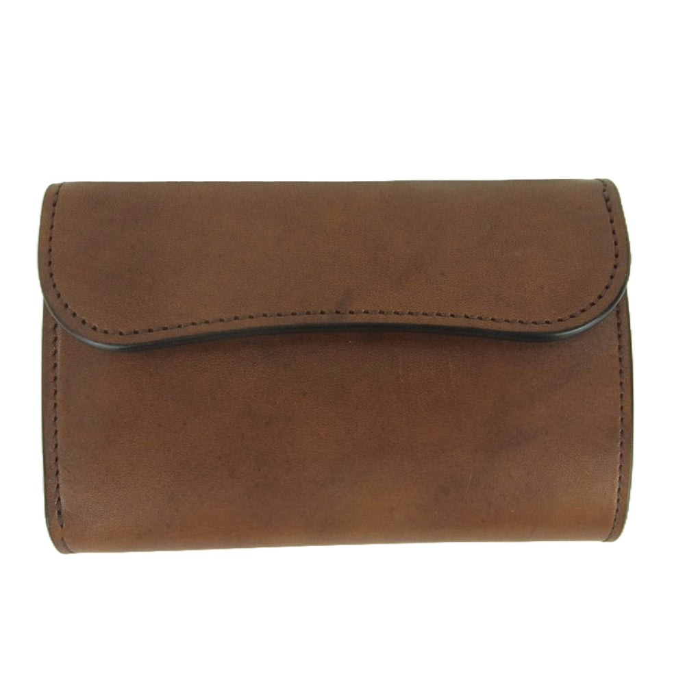 WILDSWANS ワイルドスワンズ BYRNE バーン フルグレインブライドル レザー ダークステイン 折り財布 ウォレット ブラウン系【美品】【中古】