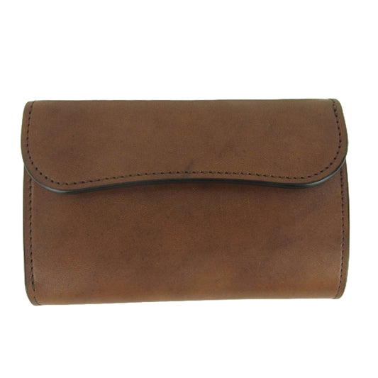 WILDSWANS ワイルドスワンズ BYRNE バーン フルグレインブライドル レザー ダークステイン 折り財布 ウォレット ブラウン系【美品】【中古】