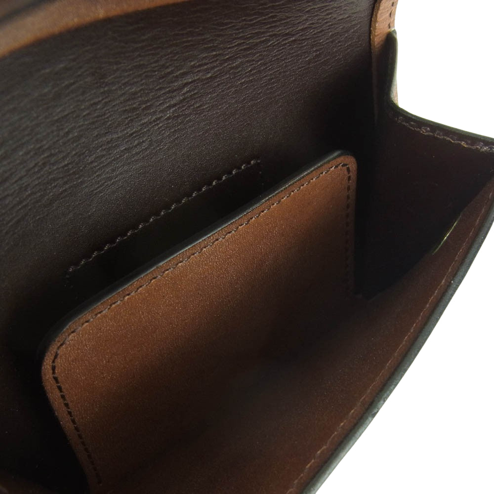 WILDSWANS ワイルドスワンズ BYRNE バーン フルグレインブライドル レザー ダークステイン 折り財布 ウォレット ブラウン系【美品】【中古】
