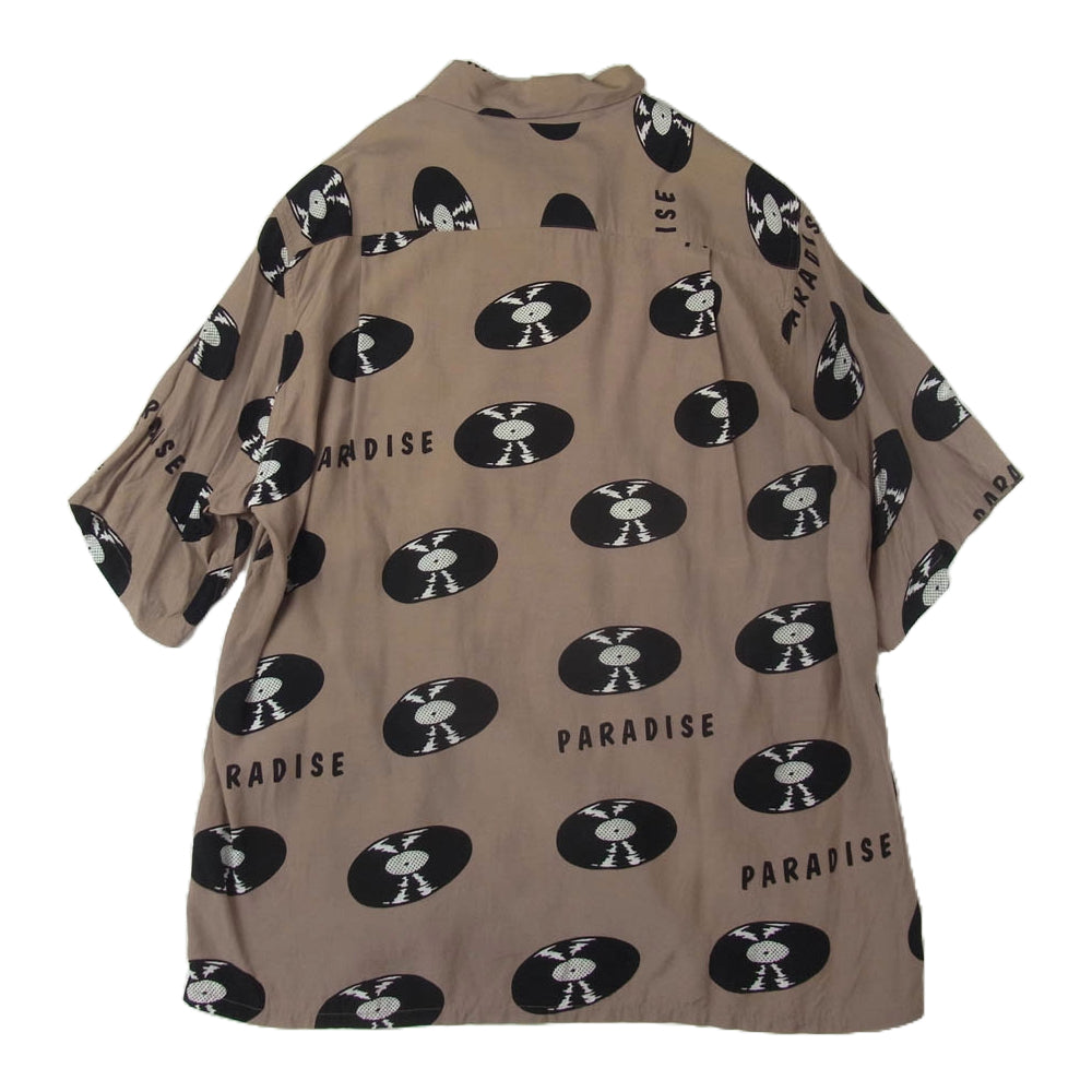 WACKO MARIA ワコマリア 24SS HAWAIIAN SHIRT S/S TYPE-4 レコード ハワイアン 半袖 シャツ アロハシャツ ベージュ系 S【中古】