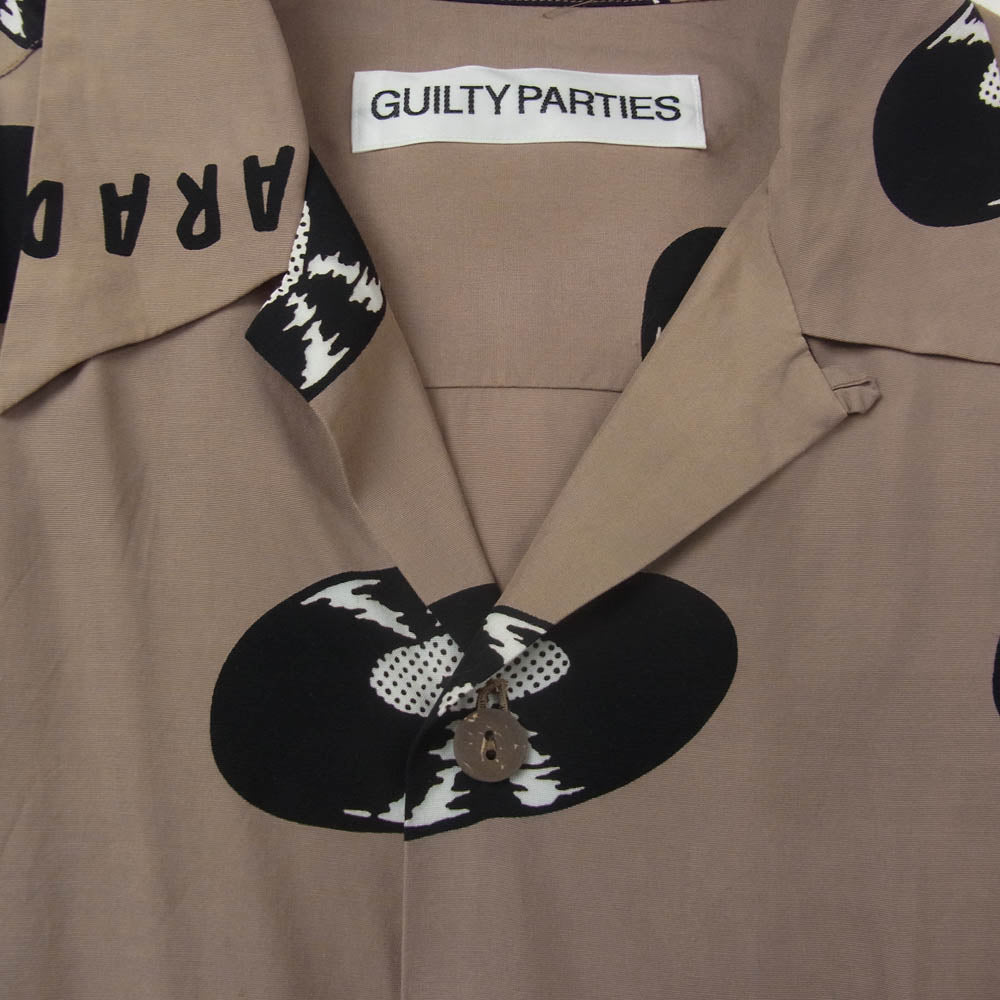 WACKO MARIA ワコマリア 24SS HAWAIIAN SHIRT S/S TYPE-4 レコード ハワイアン 半袖 シャツ アロハシャツ ベージュ系 S【中古】