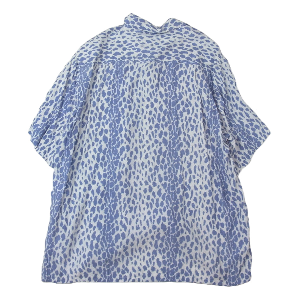 WACKO MARIA ワコマリア 23SS HAWAIIAN SHIRT S/S TYPE-1 レオパード ハワイアン 半袖 シャツ アロハシャツ ブルー系 S【中古】