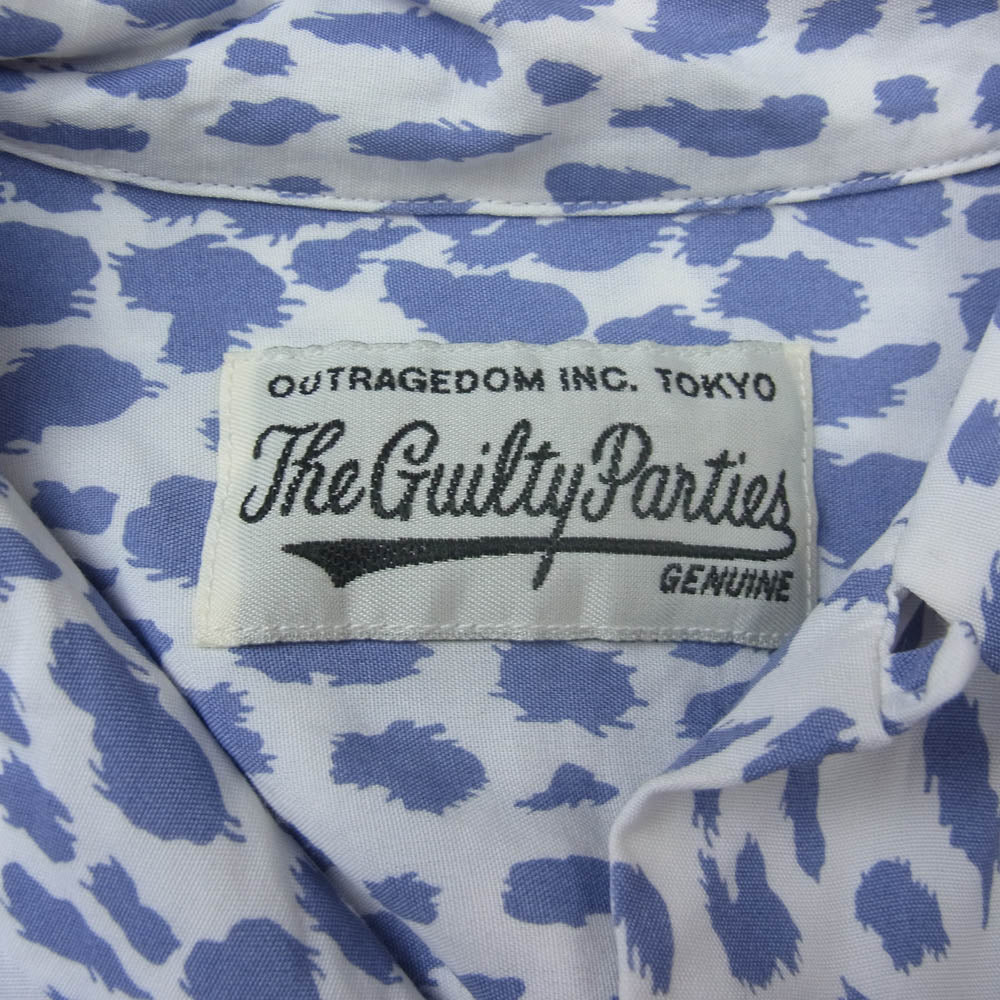 WACKO MARIA ワコマリア 23SS HAWAIIAN SHIRT S/S TYPE-1 レオパード ハワイアン 半袖 シャツ アロハシャツ ブルー系 S【中古】