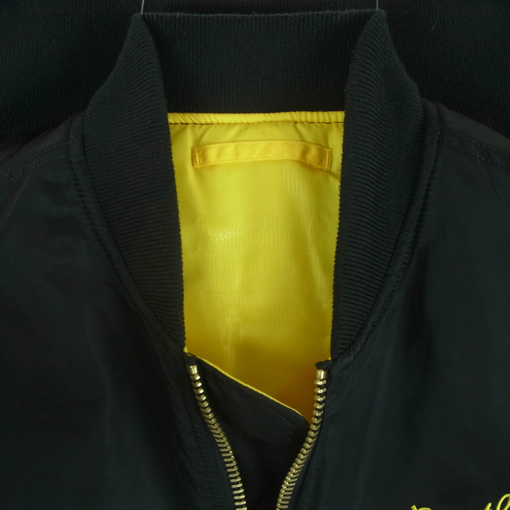 ALPHA アルファ ALPHA INDUSTRIES BREITLING ブライトリング フライト ジャケット MA-1 ブルゾン ブラック系 S【中古】