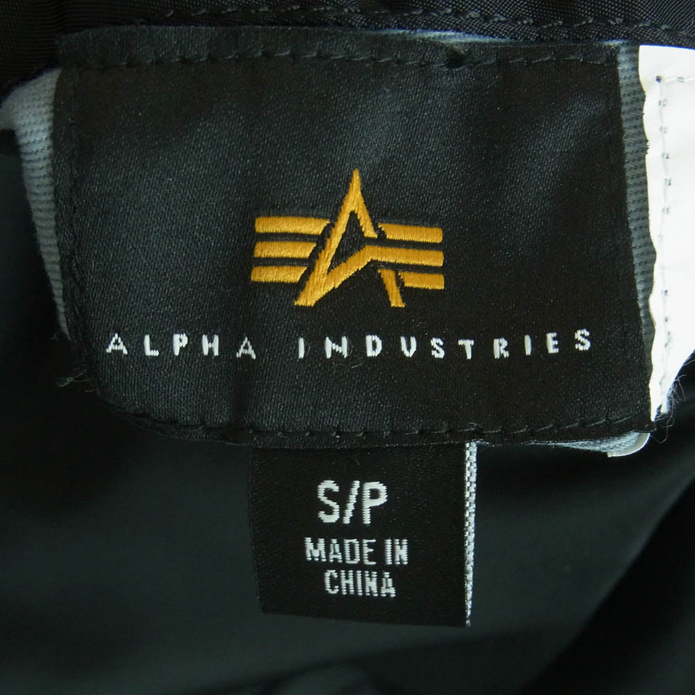 ALPHA アルファ ALPHA INDUSTRIES BREITLING ブライトリング フライト ジャケット MA-1 ブルゾン ブラック系 S【中古】
