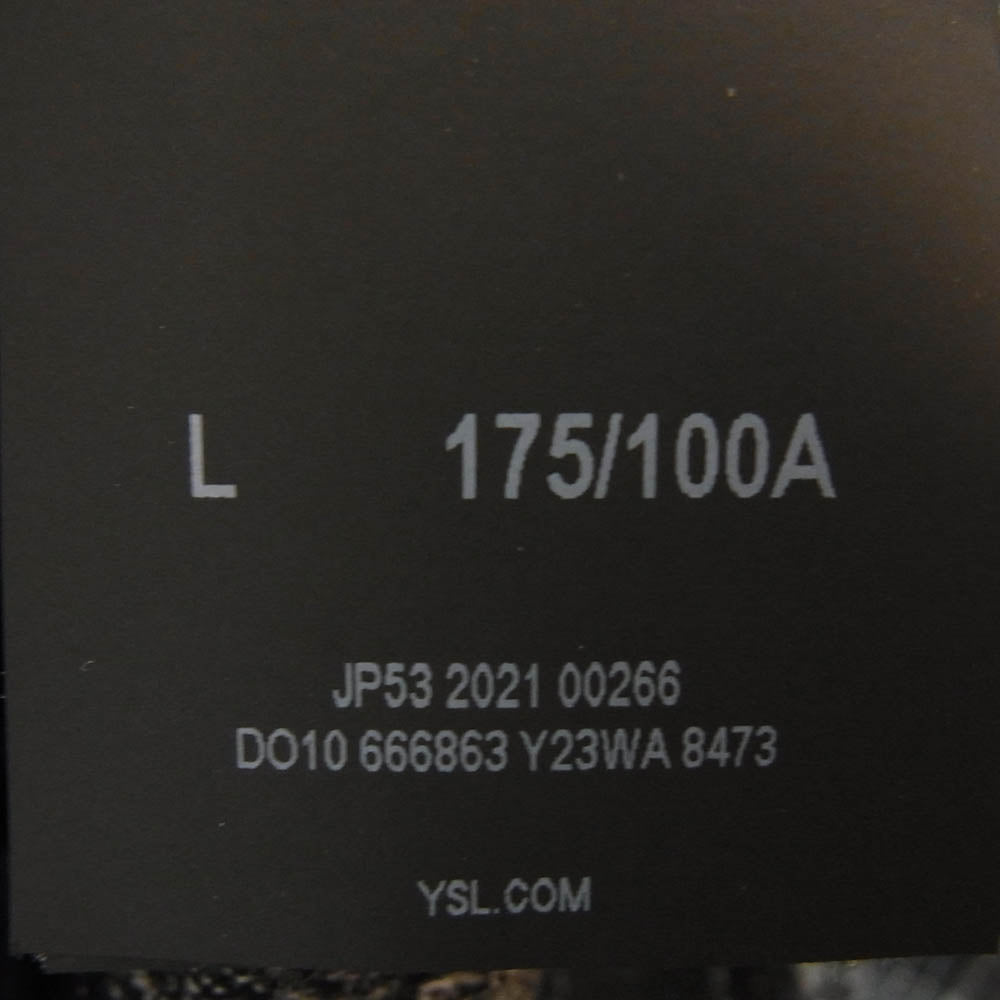 SAINT LAURENT サンローラン 666863 Y23WA チェック ガーゼ ウール 長袖 シャツ ブラック系 L【中古】