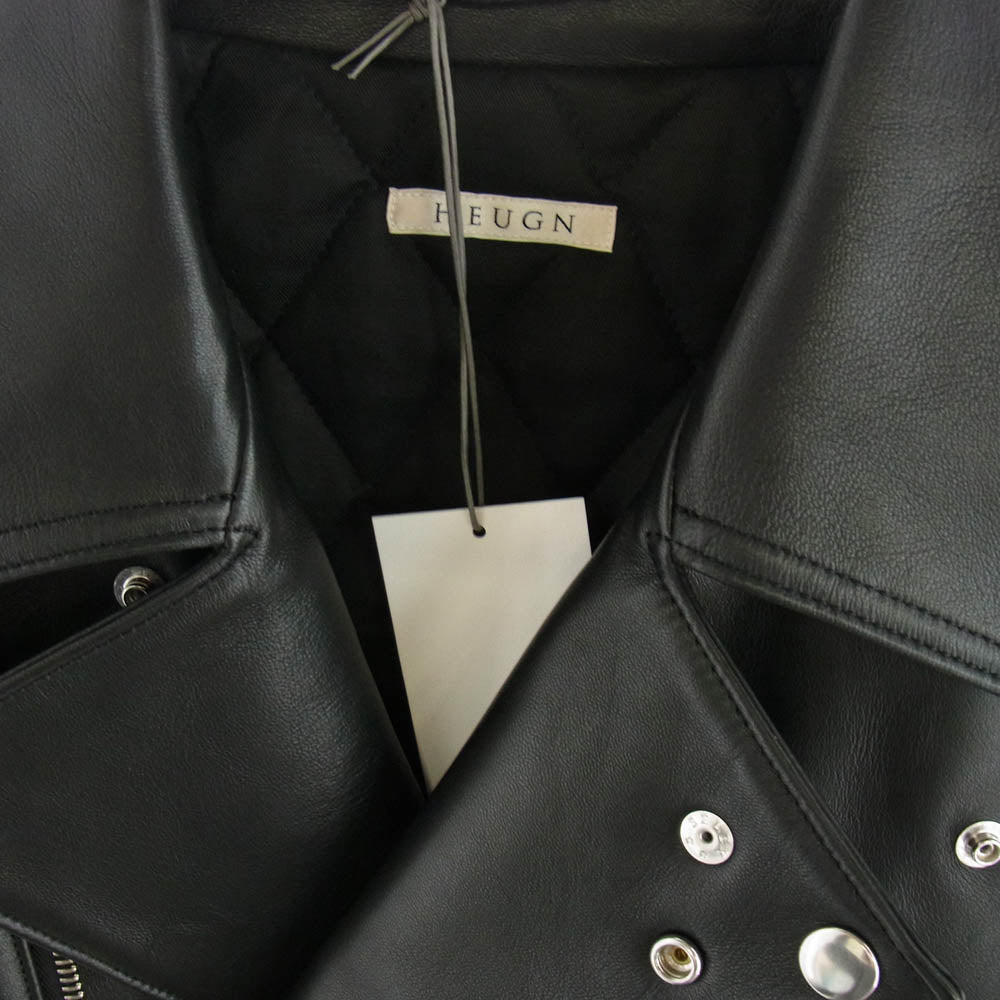 HEUGN ユーゲン 24AW COAT068 Luther Riders シープレザー ダブル ライダース ジャケット ブラック系 2【極上美品】【中古】