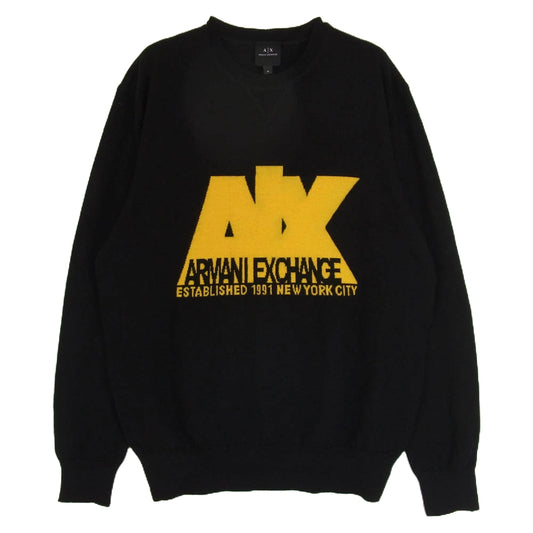ARMANI EXCHANGE アルマーニエクスチェンジ 6GZM4F ZMK9Z ロゴ ニット セーター ブラック系 M【中古】