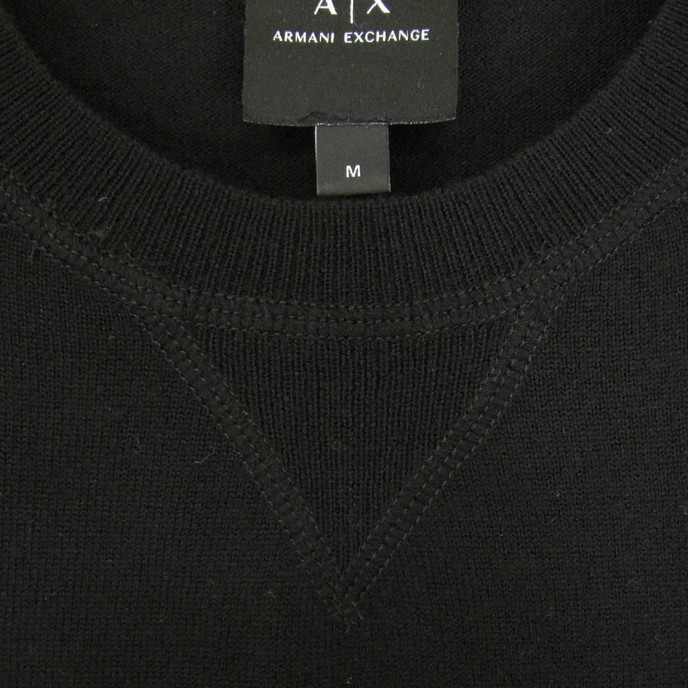 ARMANI EXCHANGE アルマーニエクスチェンジ 6GZM4F ZMK9Z ロゴ ニット セーター ブラック系 M【中古】
