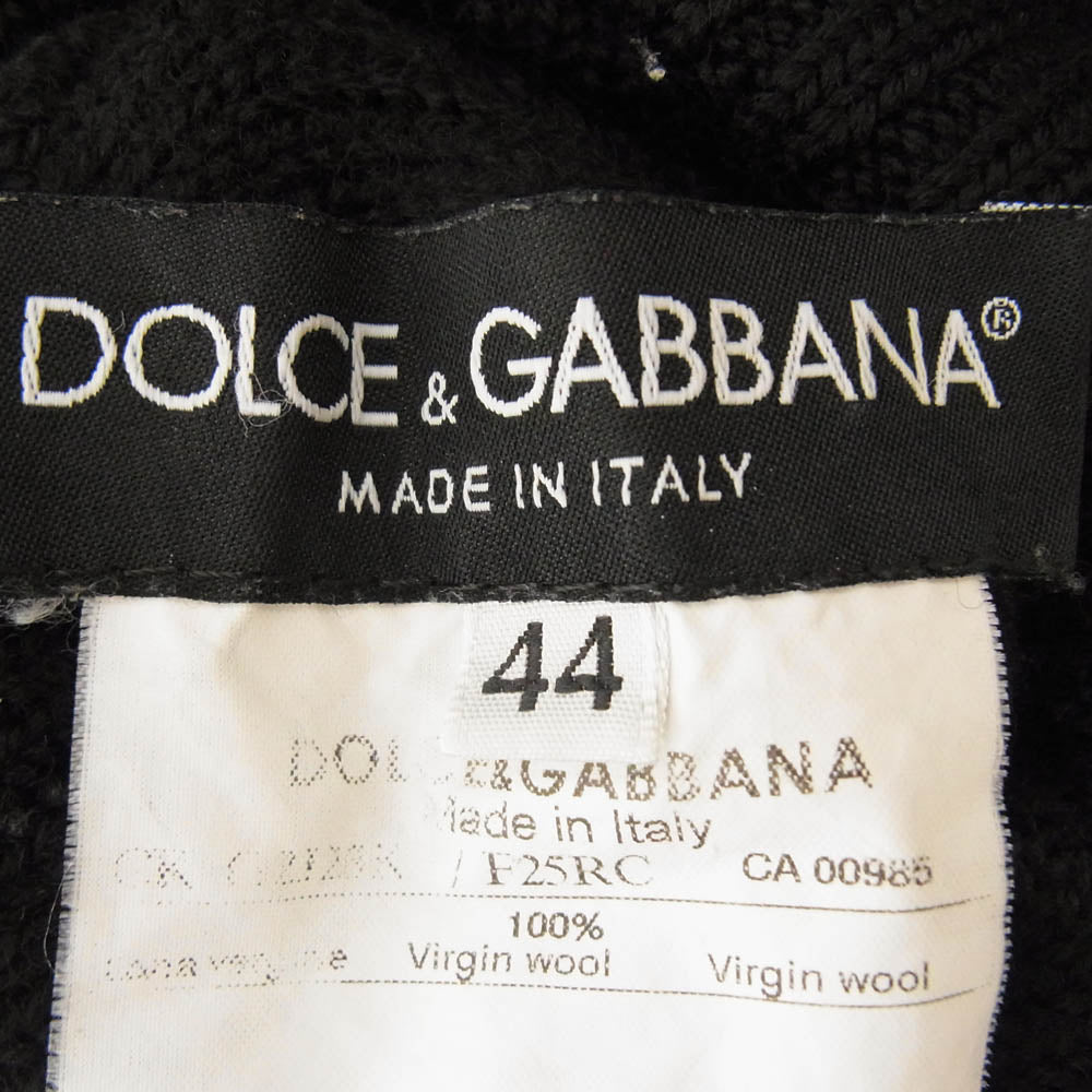 DOLCE&GABBANA ドルチェアンドガッバーナ ドライバーズ ジップアップ ニット カーディガン ブラック系 44【中古】